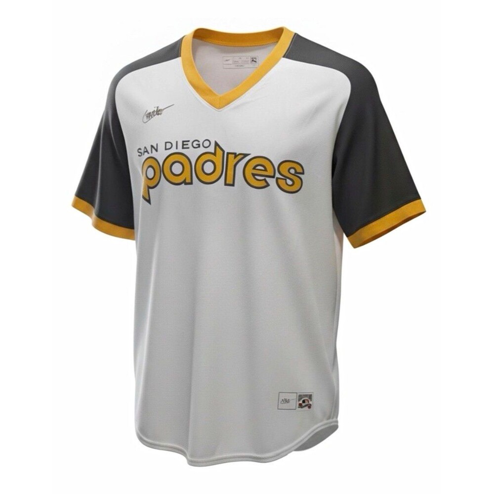Nike Padres Cooperstown Collection MLB Jersey XL White/Black/Gold